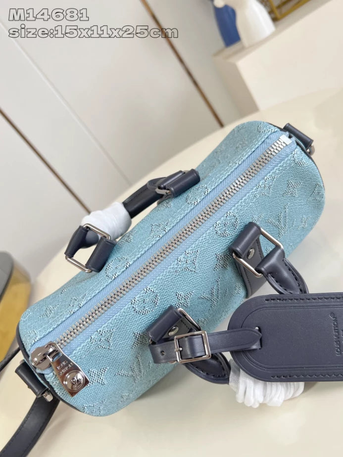 キーポル バンドリエール 25 ブルーモノグラム ヘリテージキャンバス M14681 – LW416