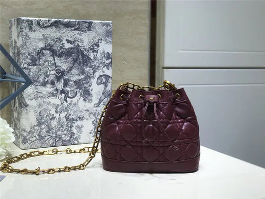 ミスディオール バケットバッグ 赤ワイン