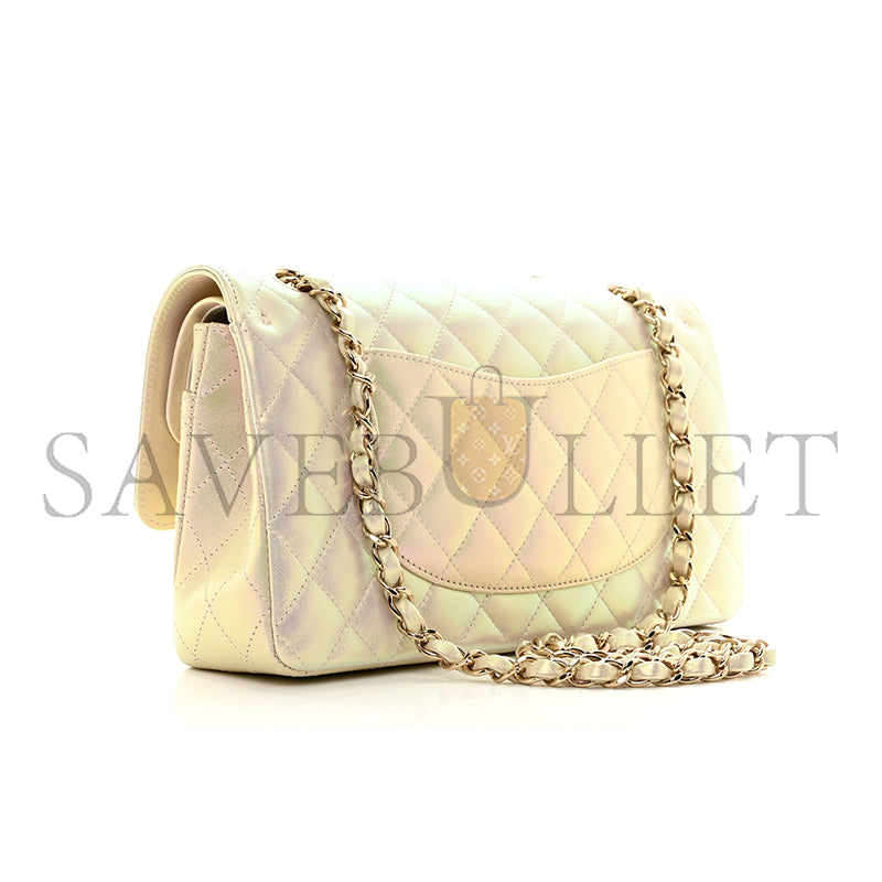 シャネル イリデッセント ラムスキン キルティング ミディアム ダブルフラップ 1404212 (25*15*6cm)