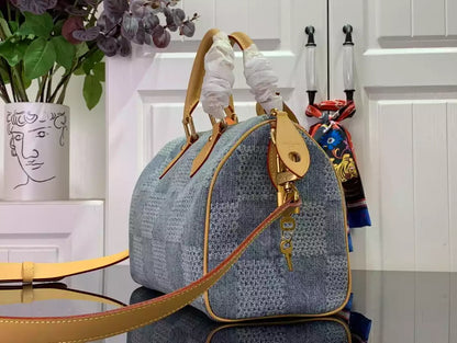 スピーディ 40 バンドリエール ブルー ダミエ デニム 3D N40701 – LW209