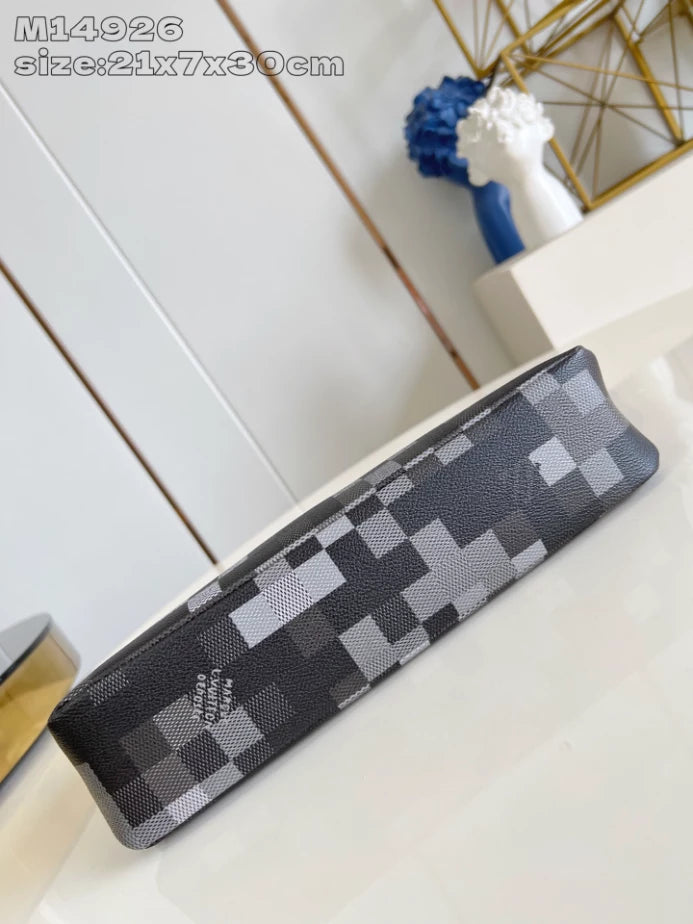 ソフトトラベルポーチ ブラック ダモフラージュ キャンバス ダモフラージュ ブラックコーティングキャンバス – LW382