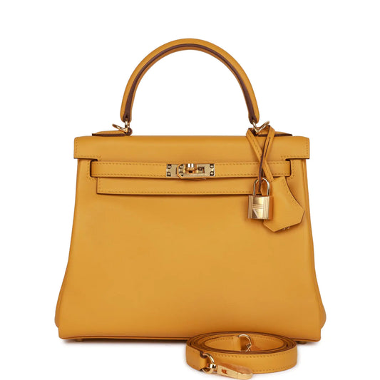 エルメス ケリー ルトゥール 25 イエローアンバー スイフト ゴールド金具