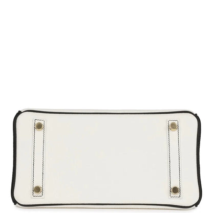 エルメス スペシャルオーダー（HSS）バーキン25 ホワイト＆ブラック クレマンス ゴールド金具