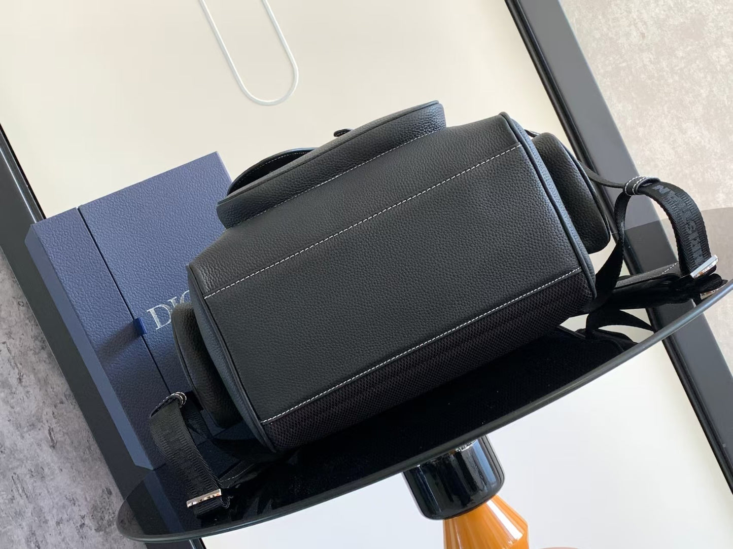 サドル バックパック ブラック ディオール オブリーク ジャカード＆グレインカーフスキン