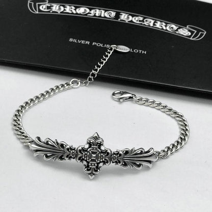 最安値に挑戦 クロムハーツ CHROME HEARTS925スターリングシルバーパーソナリティクロスブレスレットファッションヴィンテージシル