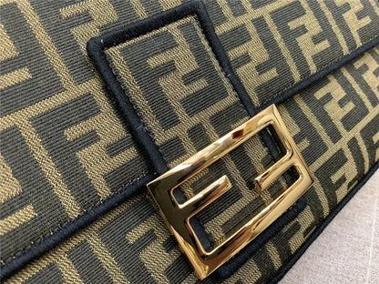 フェンディ バゲット ジャカード FF ラージ ブラウン/ブラック バッグ