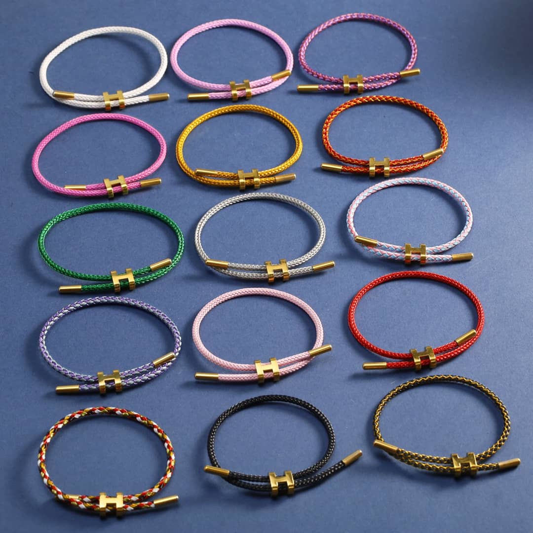 高品質エルメス 調節可能なHロープブレスレット