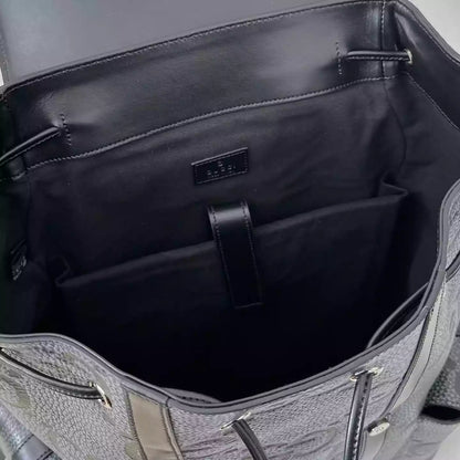 GGジャンボ ラージバックパック（グレー＆ブラック GGレザー）– BG076