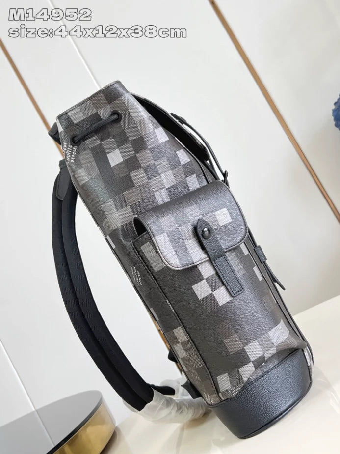 クリストファー MM バックパック ブラック ダモフラージュ ブラック キャンバス M14952 – LW334