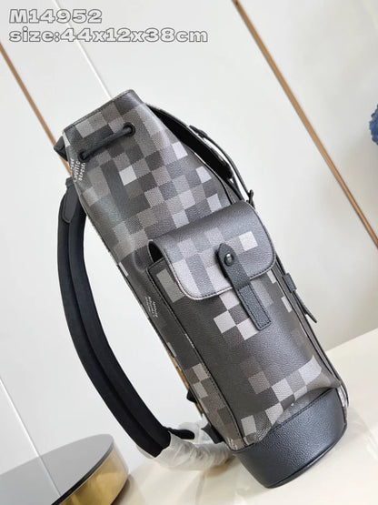 クリストファー MM バックパック ブラック ダモフラージュ ブラック キャンバス M14952 – LW334