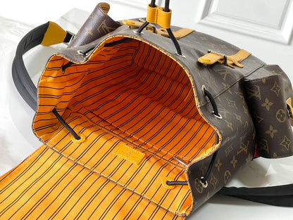 クリストファー MM バックパック（サフランイエロー モノグラム マカッサル コーテッドキャンバス） – LW156