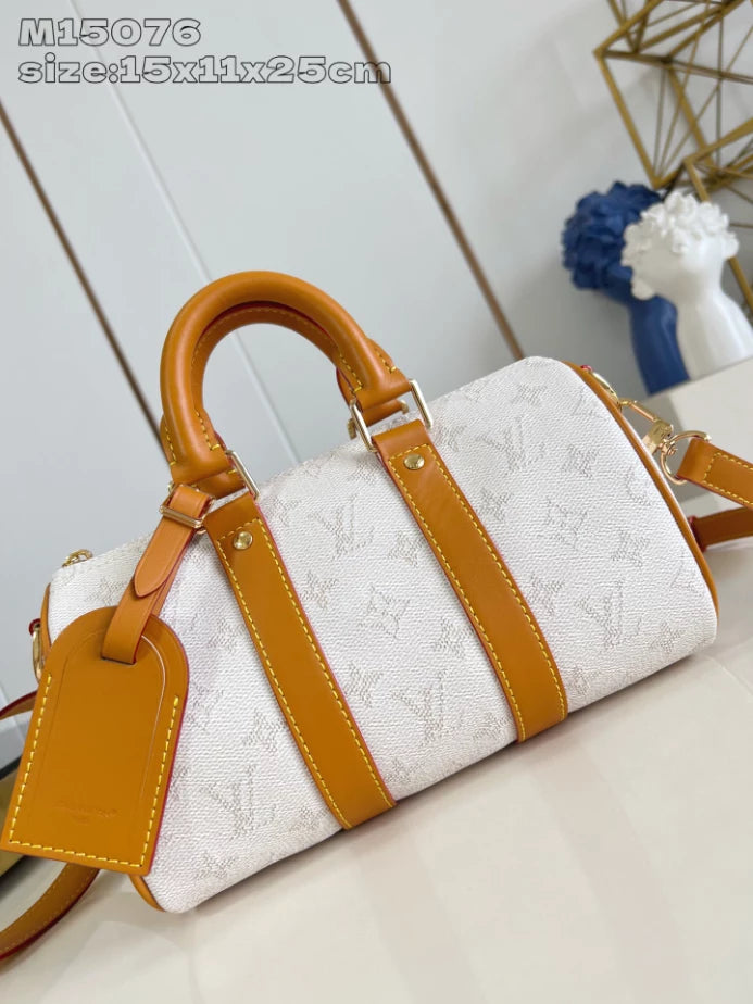 キーポル バンドリエール 25 ブラウン モノグラム ヘリテージ キャンバス M15076 – LW417