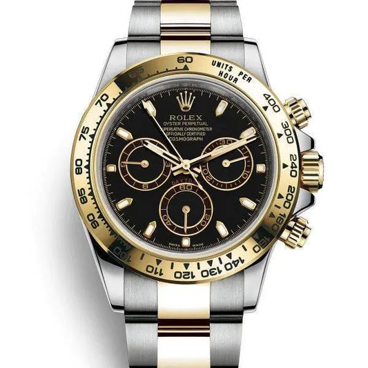 コスモグラフ デイトナ ウォッチ : イエローロレゾール - オイスタースチール＆18 CT イエローゴールド - M116503-0004