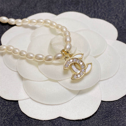 シャネル ミレット パール パッチワーク レター ネックレス