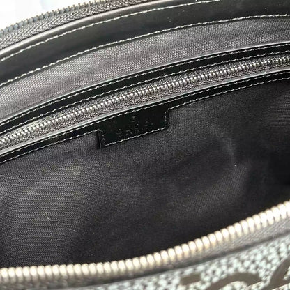 GGジャンボミディアムクロスボディバッグ（グレー＆ブラックGGレザー）– BG079