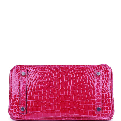 エルメス バーキン 25 ローズメキシコ シャイニー ポロサス クロコダイル パラジウム金具