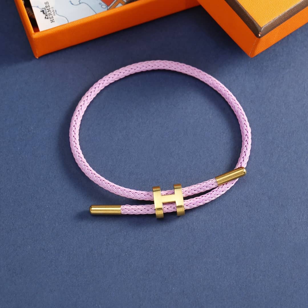 高品質エルメス 調節可能なHロープブレスレット
