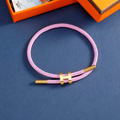 高品質エルメス 調節可能なHロープブレスレット