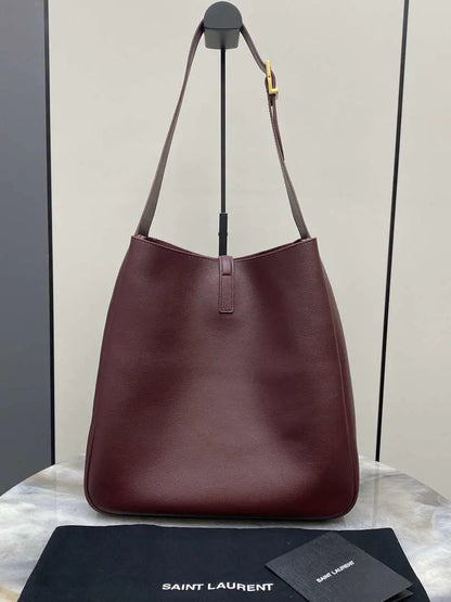 YSL 753837 Le 5 ̈¤ 7 サプル ラージ スムースレザー ワインレッド