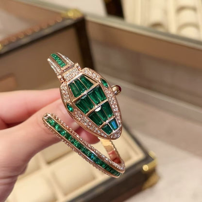 ブルガリ スネークブレスレット ダイヤモンド クラムシェルウォッチ