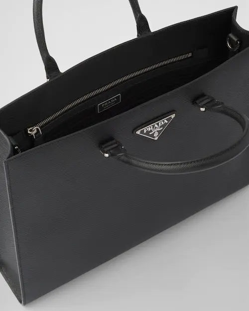★PRADA直営店★ブラック サフィアーノレザー トートバッグ