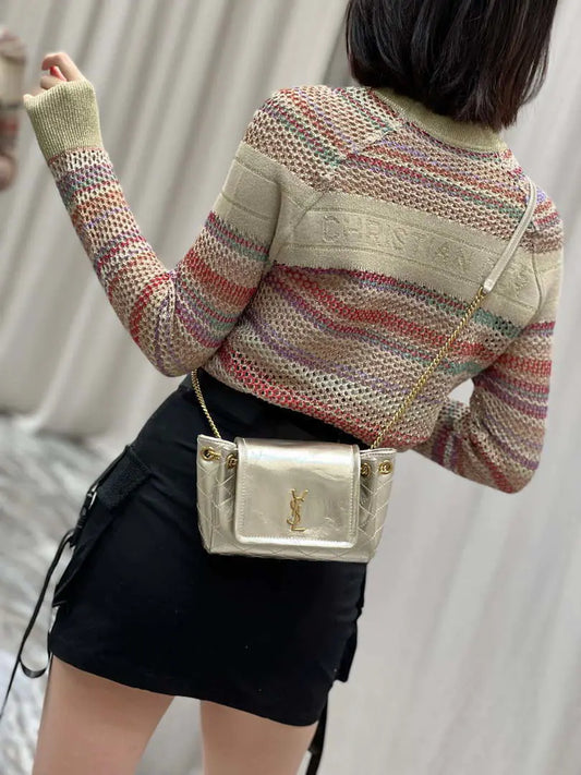 YSL 6727381 ミニ ノリータ ラムスキン ゴールド