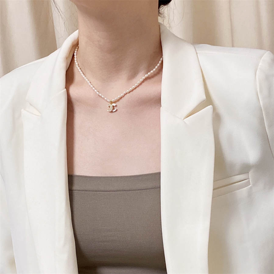 シャネル ミレット パール パッチワーク レター ネックレス