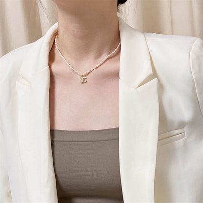 シャネル ミレット パール パッチワーク レター ネックレス