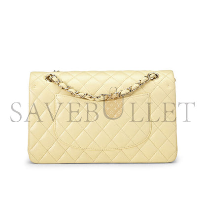 シャネル イエロー カーフスキン クラシック ダブルフラップ ミディアム AS0001 (25*15*6cm)