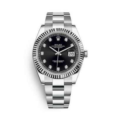 デイトジャスト 41 ウォッチ : ホワイトロレゾール - オイスタースチール＆18 CT ホワイトゴールド - M126334-0011