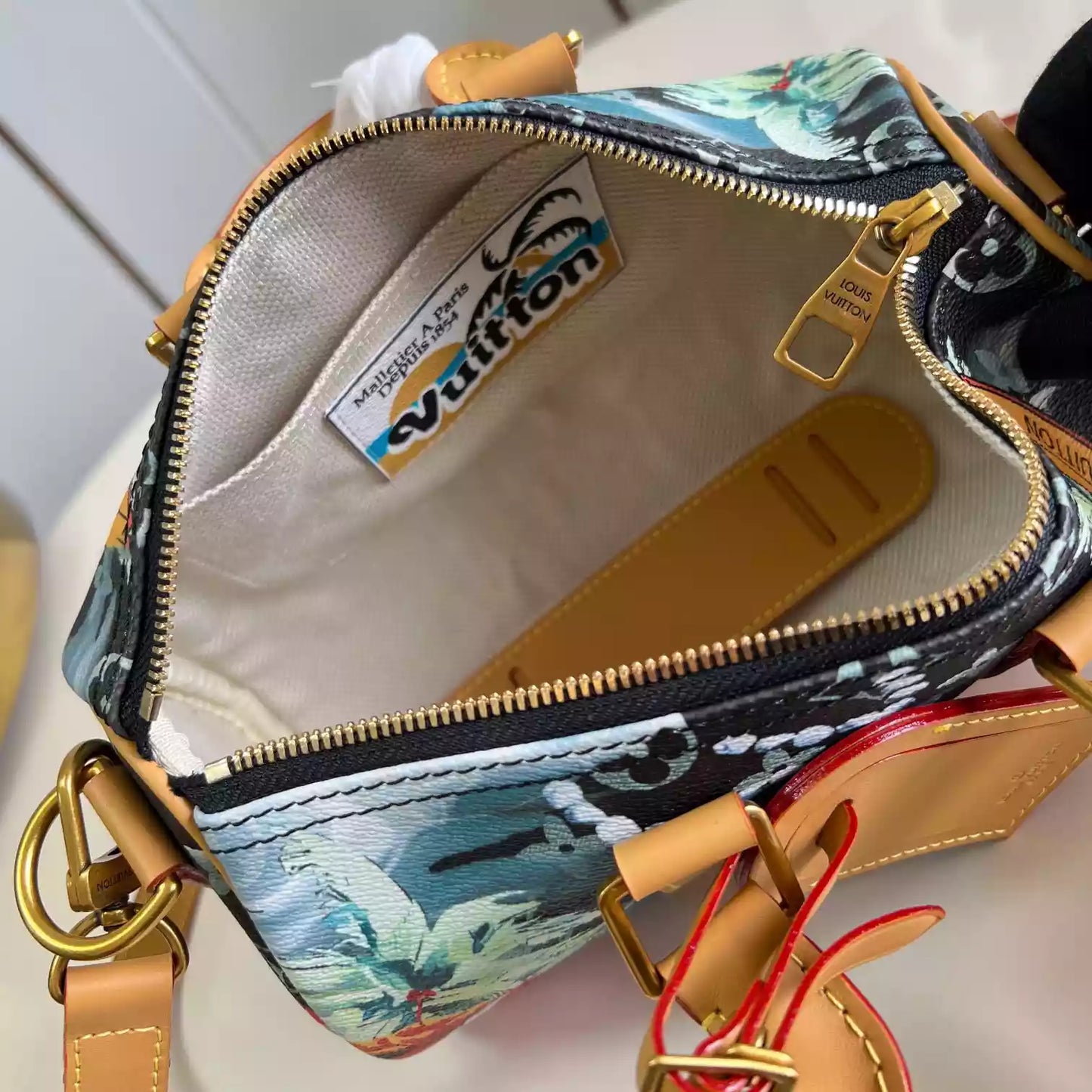 キーポル バンドリエール 25 ネイビーブルー モノグラム サーフィン キャンバス M25440 – LW433