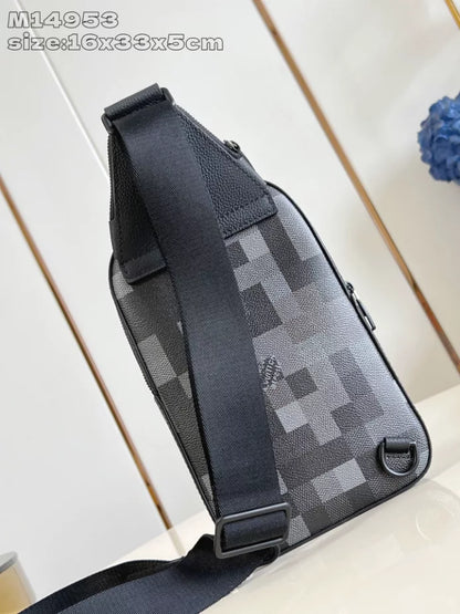 アベニュー スリングバッグ ブラック ダモフラージュ ブラック キャンバス M14953 – LW412