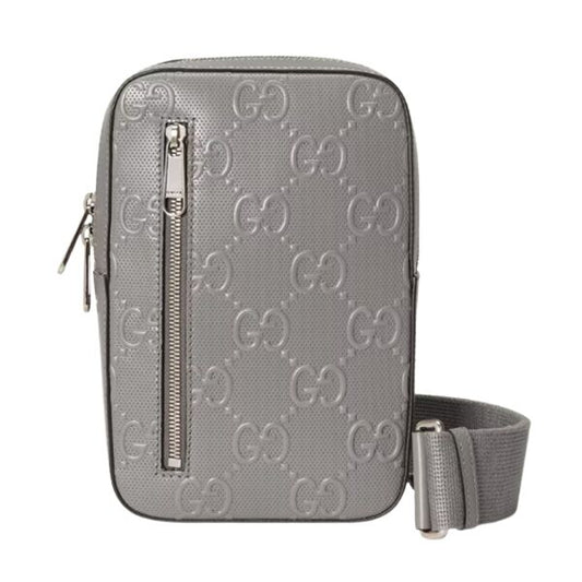 グッチ GGエンボス加工 スリングバックパック グレーレザー – BG019