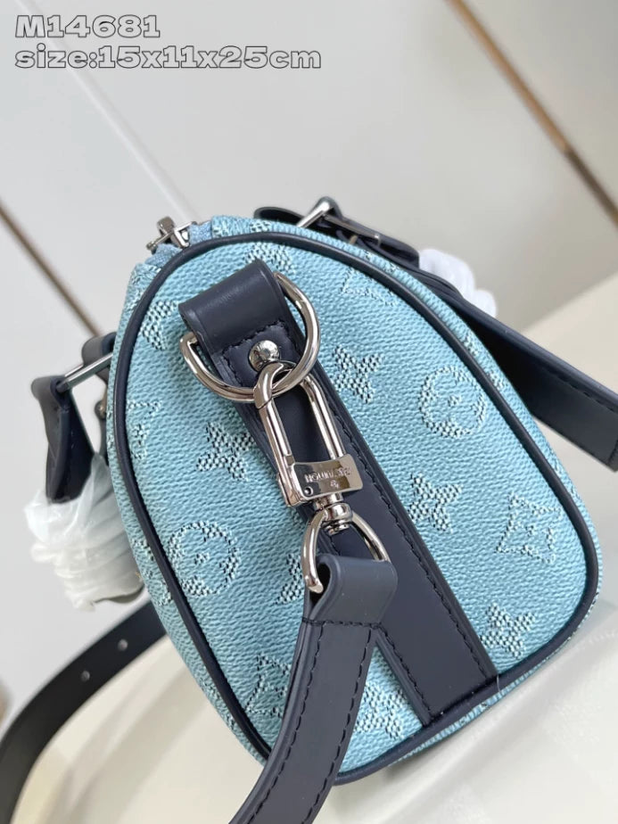 キーポル バンドリエール 25 ブルーモノグラム ヘリテージキャンバス M14681 – LW416