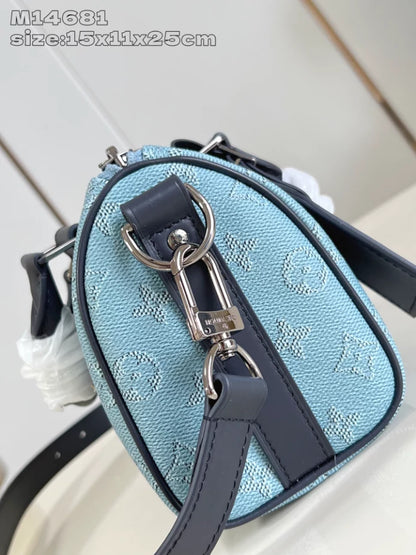 キーポル バンドリエール 25 ブルーモノグラム ヘリテージキャンバス M14681 – LW416