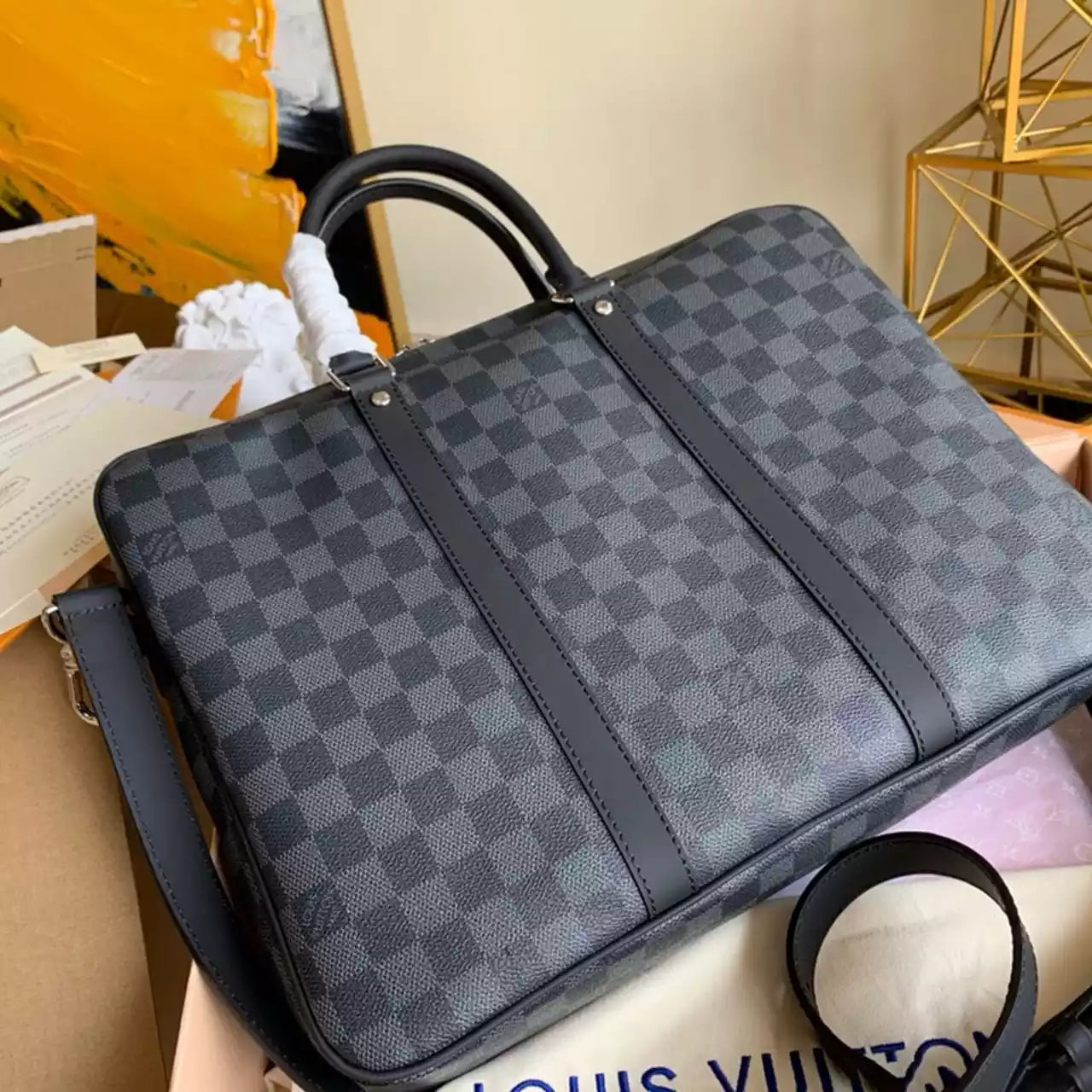 トラベルブリーフケース ダミエ・グラファイト キャンバス N41478 – LW327