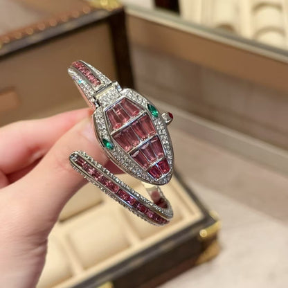 ブルガリ スネークブレスレット ダイヤモンド クラムシェルウォッチ