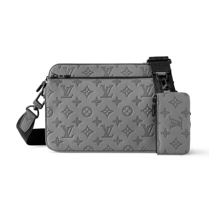 トリオ メッセンジャーバッグ グレー モノグラム シャドウレザー M46603 – LW267