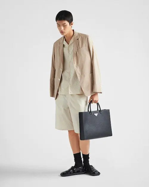 ★PRADA直営店★ブラック サフィアーノレザー トートバッグ