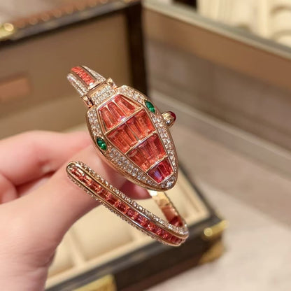 ブルガリ スネークブレスレット ダイヤモンド クラムシェルウォッチ