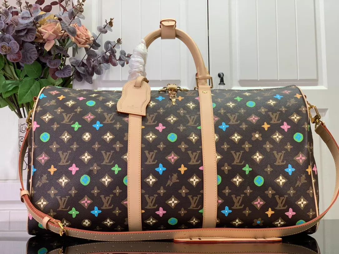 LV キーポル バンドリエール 50 バッグ（チョコレートモノグラム クラギーコーティングキャンバス） – LW176