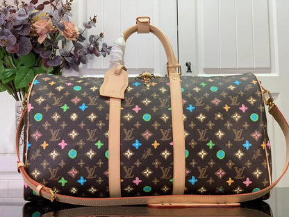 LV キーポル バンドリエール 50 バッグ（チョコレートモノグラム クラギーコーティングキャンバス） – LW176