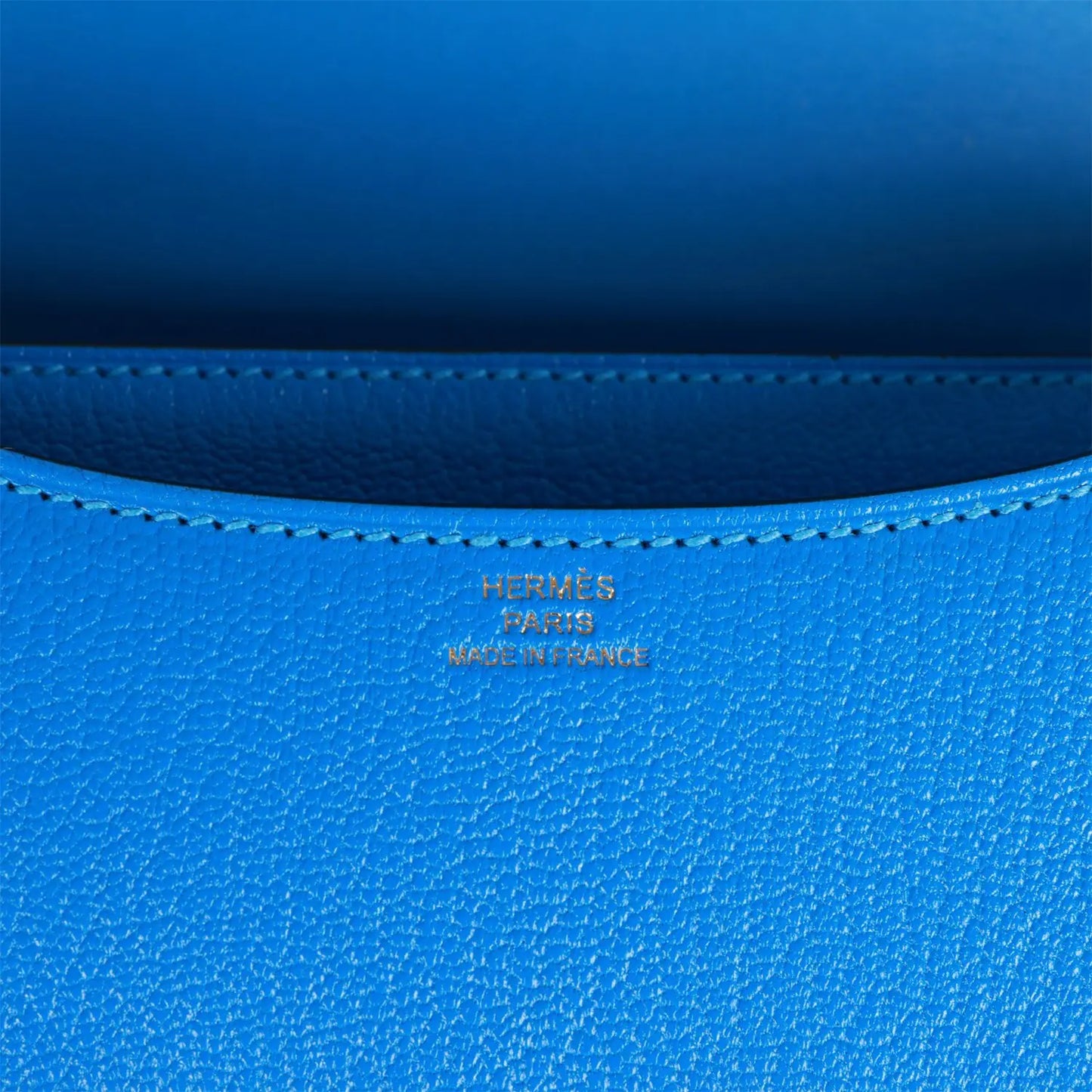 エルメス コンスタンス 18 ブルーイドラ シェーブル ゴールド金具