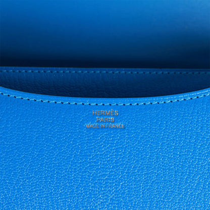 エルメス コンスタンス 18 ブルーイドラ シェーブル ゴールド金具