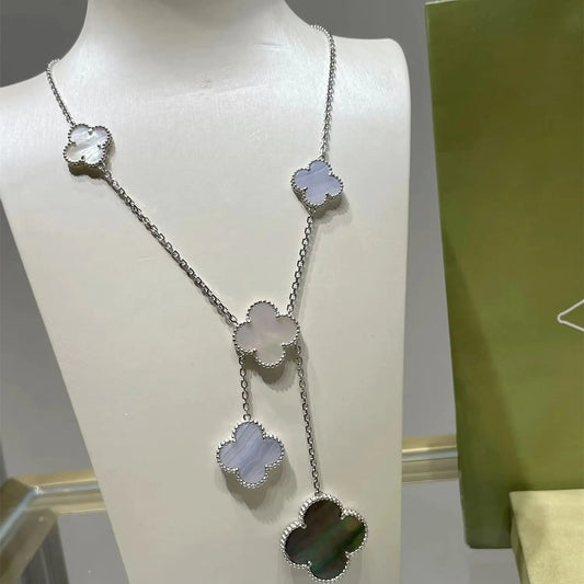 ヴァン クリーフ＆アーペル 四つ葉のクローバー カルセドニー 6花ネックレス 6色