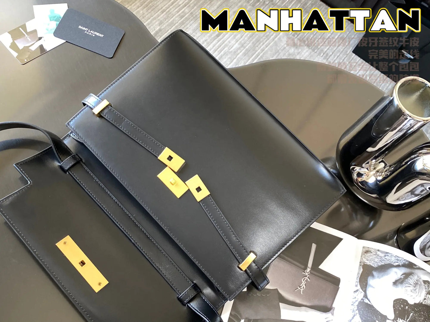 マンハッタン キャンバス＆レザー ショルダーバッグ