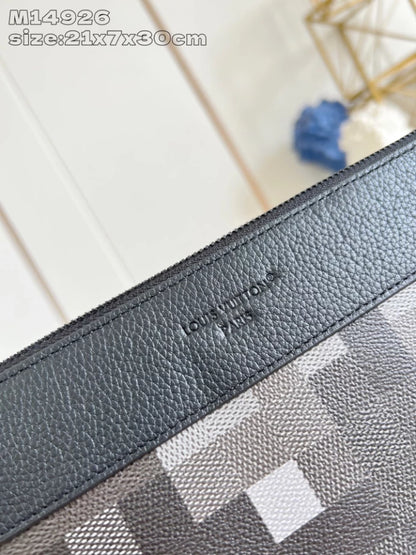 ソフトトラベルポーチ ブラック ダモフラージュ キャンバス ダモフラージュ ブラックコーティングキャンバス – LW382