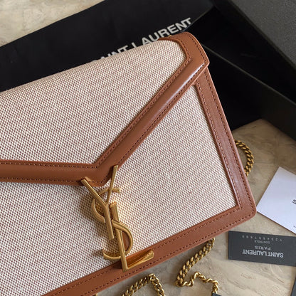 カサンドラ モノグラム クラスプバッグ（キャンバス＆スムースレザー）