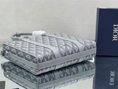 ディオール リンゴ ブリーフケース ブラック CD ダイヤモンド キャンバス＆スムースカーフスキン – DIO033