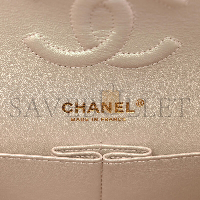 シャネル イリデッセント ラムスキン キルティング ミディアム ダブルフラップ 1404212 (25*15*6cm)